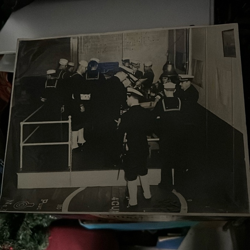 8” x 12” black-and-white US navy photo on cardboard